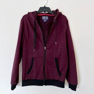 Burgundy full zip up hoodie jacket